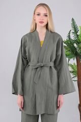 Deli Hanım- %100 Kenevir İplik Kadın Kısa Kimono