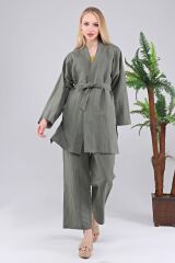 Deli Hanım- %100 Kenevir İplik Kadın Kısa Kimono