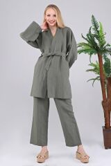 Deli Hanım- %100 Kenevir İplik Kadın Kısa Kimono