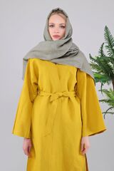 Deli Hanım- %100 Kenevir İplik Gri Şal