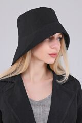 Deli Hanım - %100 Kenevir İplik Siyah Şapka