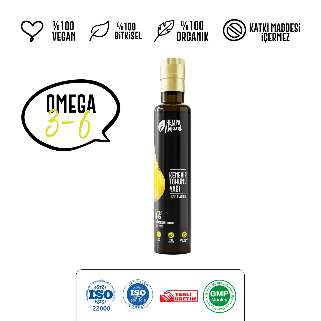 Hempa Natural Kenevir Tohumu Yağı 250ml